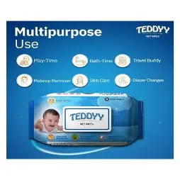 Teddy Baby Wet Wipes (72 Wipes)