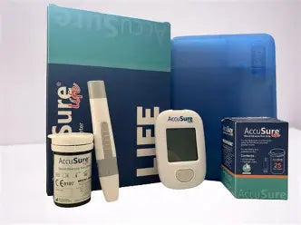 AccuSureLife Blood Glucose Machine with Strips
